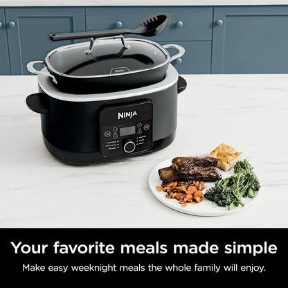 ® 12-In-1 Possiblecooker™ plus | 8.5-Qt - Sous Vide & Proof Multi-Cooker | Slow Cooker, Dutch Oven & More | Glass Lid & Integrated Spoon | Nonstick | Oven Safe Pot to 500°F | Black | MC1010