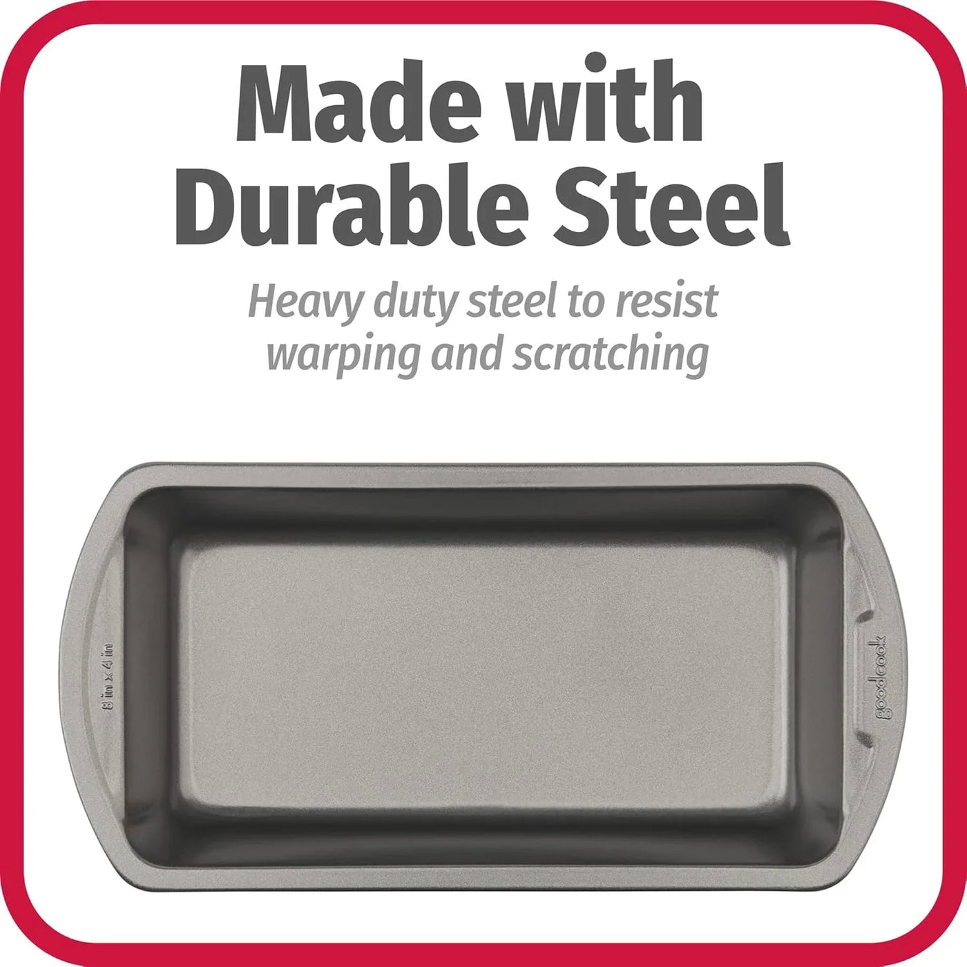 Nonstick Loaf Pan 8 X 4-Inch Heavy-Duty Steel Bakeware with Easy-Clean Non-Stick Coating, Oven & Dishwasher Safe Pan for Meatloaf Breads Lasagnas Casseroles & More, Set of 2, Gray