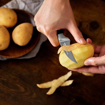Bird Beak Paring Knife, 2.75 Inch Peeling Knives German Stainless Steel Small Curved Fruit Knifes, Razor Sharp Kitchen Pairing Knives with Ergonomic and Full Tang Handle