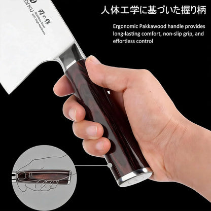 Cleaver Knife 7 Inch Meat Cleaver, Japanese High Carbon Stainless Steel Butcher Knife with Ergonomic Handle, Ultra Sharp Chopping Knife, Kitchen Gadgets for Home/Restaurant, Gifts for Men Women