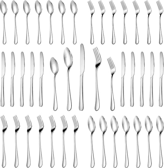 30 Pcs Silverware Set Service for 6,Premium Stainless Steel Flatware Set,Mirror Polished Cutlery Utensil Sets,Durable Kitchen Eating Tableware Sets,Include Fork Knife Spoon,Dishwasher Safe