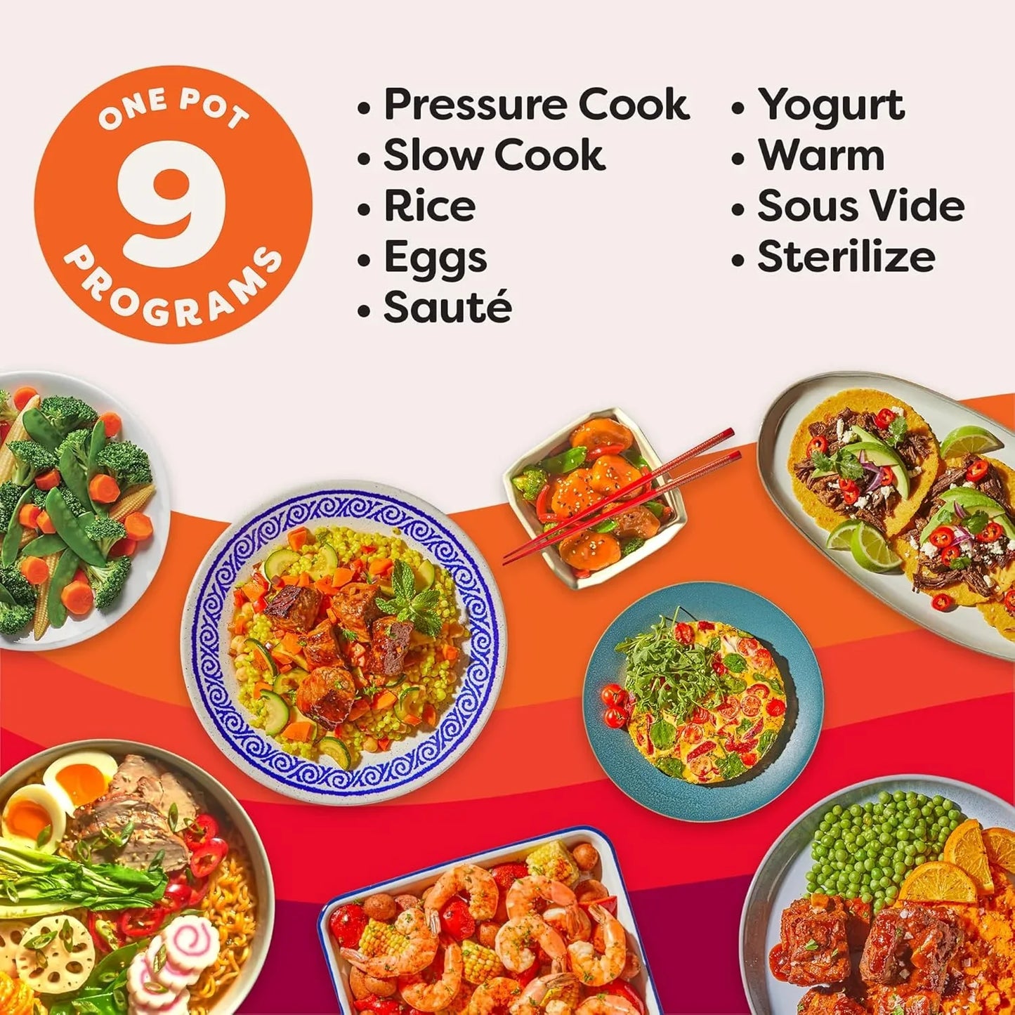Duo plus 9-In-1 Multicooker, Pressure Cooker, Slow Cook, Rice Maker, Steamer, Sauté, Yogurt, Warmer & Sterilizer, Includes App with over 800 Recipes, Stainless Steel, 6 Quarts