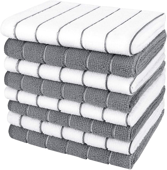 Kitchen Towels, Absorbent Dish Cloth for Kitchen, Soft Dish Towels for Home, Multi-Purpose Cloths for Household Cleaning and Drying-8Pk, 12”X12”
