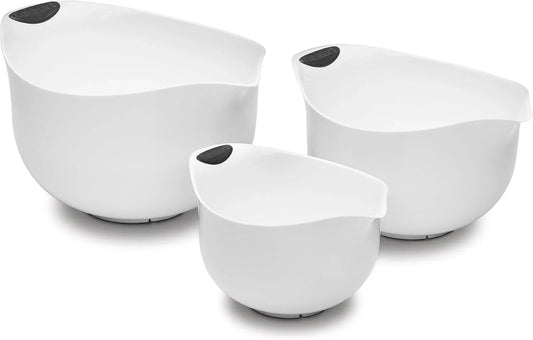 Set of 3 Bpa-Free Mixing Bowls, White