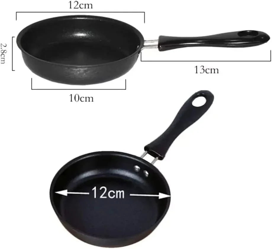 12cm non-stick frying pan with black handle, ideal for everyday cooking and kitchen essentials