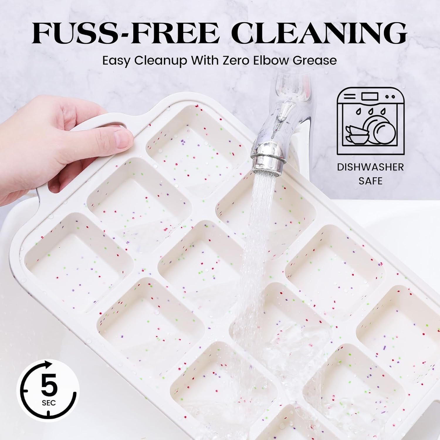 2 Pcs Brownie Pan with Dividers Silicone Nonstick Mini Individual 12 Cup Square Muffin Cupcake Pans with Metal Reinforced Frame(Cream)