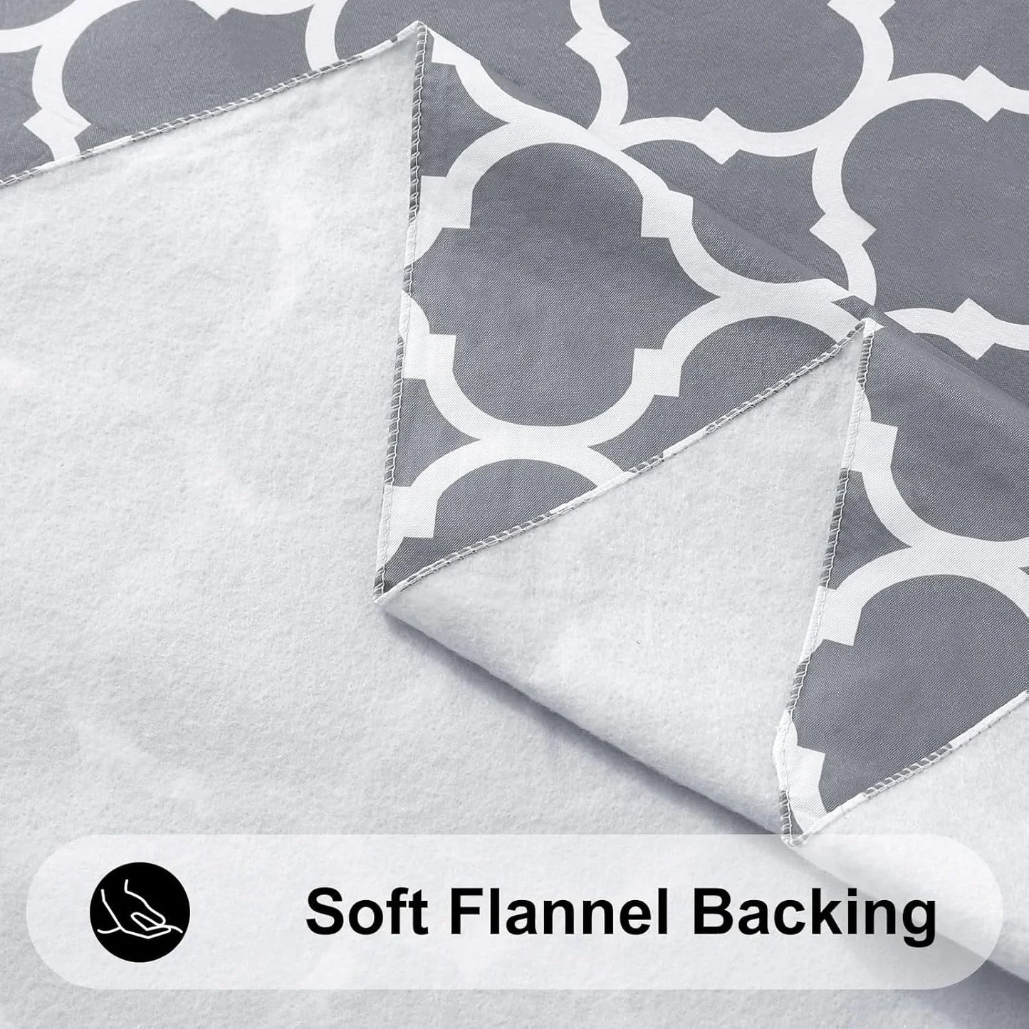 Rectangle Table Cloth, Waterproof Vinyl Tablecloths with Flannel Backing for Rectangle Tables, Wipeable Spillproof Plastic Tablecloth for Dining, Camping, Indoor and Outdoor (60"X84", Grey)