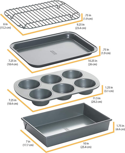 Professional 4-Piece Non-Stick Toaster Oven Set