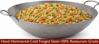 24 Inch Steel Wok-Cantonese Style-Ideal for Stir Fry, Asian Cooking-Heavy Duty