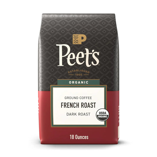, USDA Organic Dark Roast Ground Coffee, 100% Arabica Coffee - French Roast 18 Ounce Bag