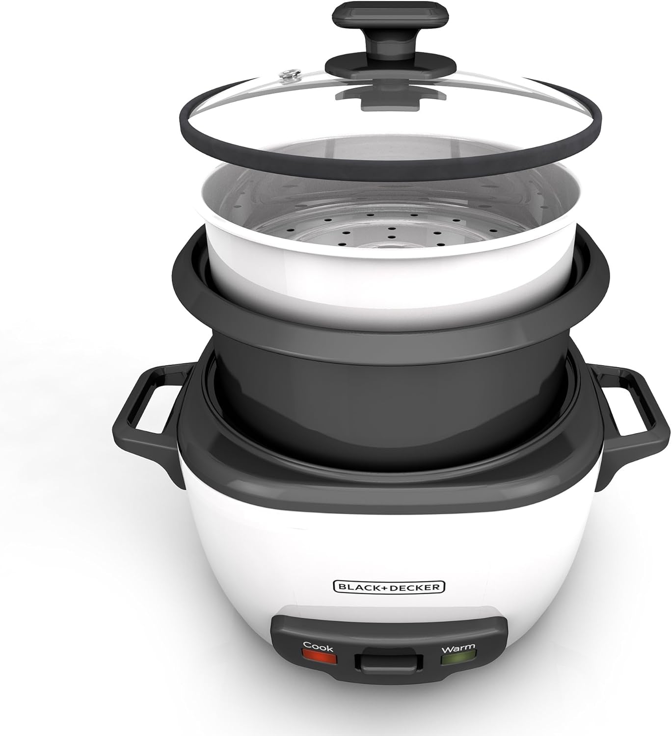 16-Cup Rice Cooker, RC516, 8-Cup Uncooked Rice, Steaming Basket, Removable Non-Stick Bowl, One Touch
