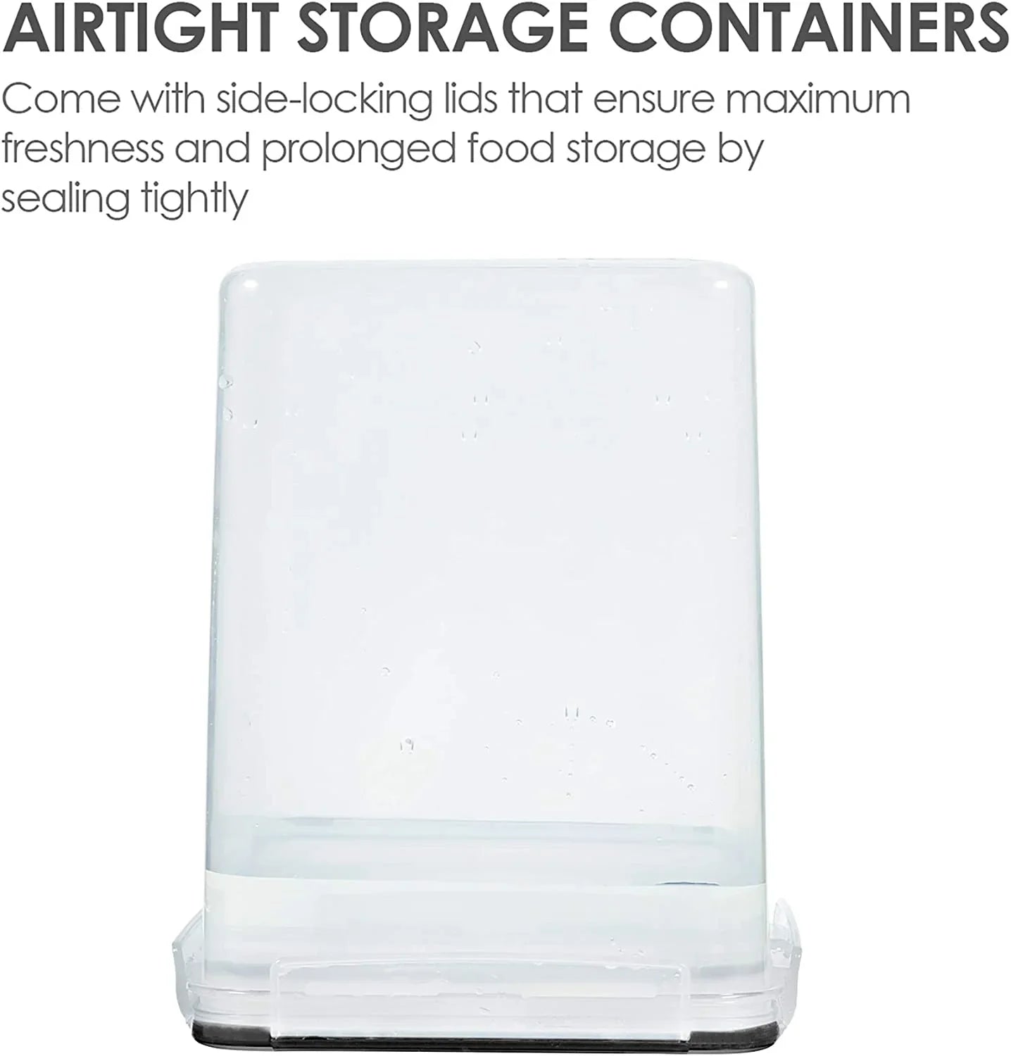 4 PCS Large Food Storage Containers 5.2L / 175Oz, 4 Pieces BPA Free Plastic Airtight Canisters for Flour, Sugar, Baking Supplies, Rice with Lids, 4 Measuring Cups and 24 Labels, Black