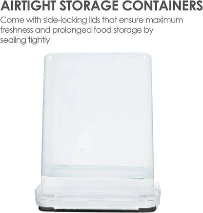 4 PCS Large Food Storage Containers 5.2L / 175Oz, 4 Pieces BPA Free Plastic Airtight Canisters for Flour, Sugar, Baking Supplies, Rice with Lids, 4 Measuring Cups and 24 Labels, Black