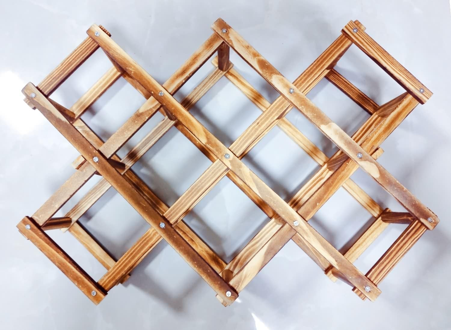 Freestanding Stackable Wine Rack Organizer for Countertop and Cabinets with Foldable Design and Scratch-Resistant Protector