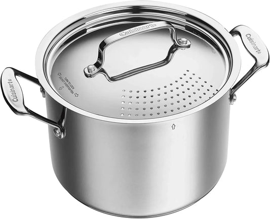 766S-22 6 Qt. Stainless Steel Pasta Pot W/Straining Cover Chef'S-Classic-Stainless-Cookware-Collection, 6-Quart