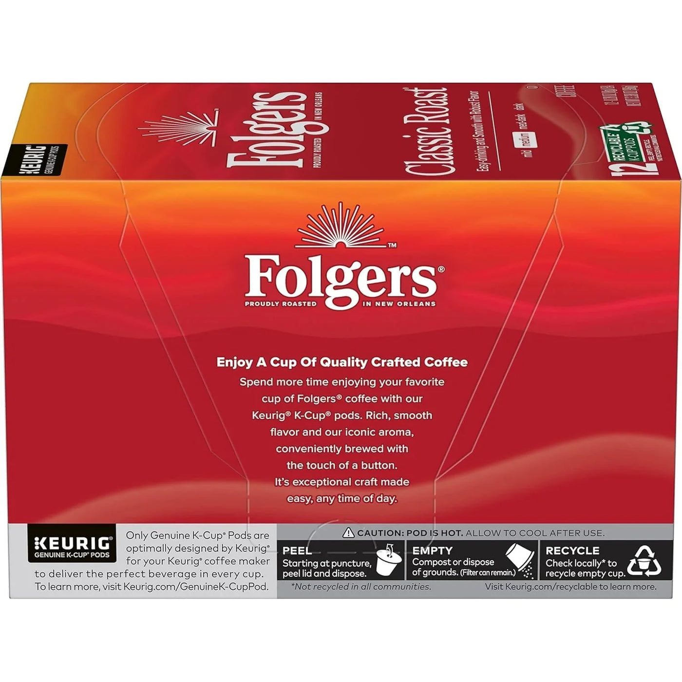 Classic Roast, Medium Roast Coffee, Keurig K-Cup Pods, 12 Count Boxes (Pack of 6)