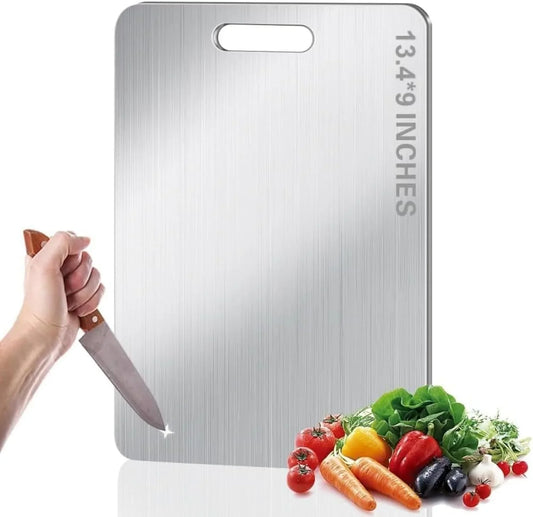 Titanium Cutting Board - 2026 New 100% Pure Titanium Cutting Boards, Food-Grade,Non-Slip Surface, Dishwasher Safe, Elegant Serving Tray, for Charcuterie, Meat, Vegetables, Easy Clean, 13.4"X9"