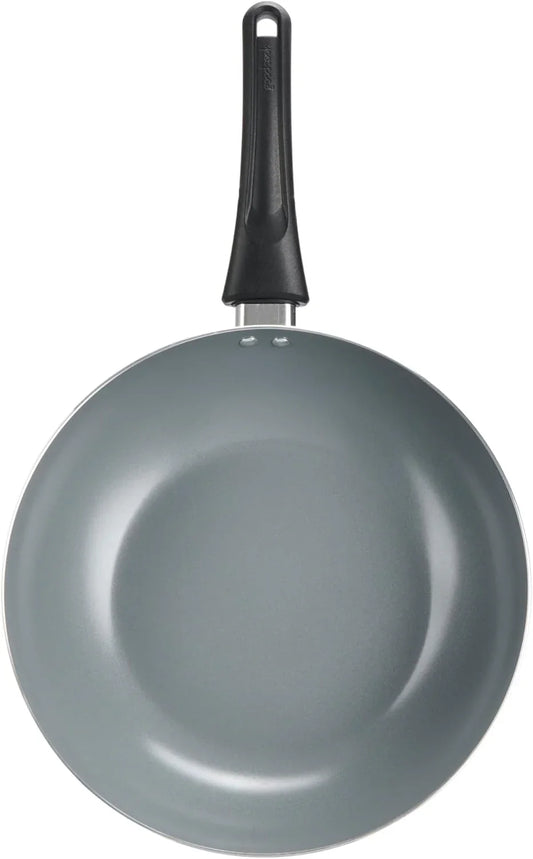 Everyday Stir Fry Pan Ceramic Nonstick Aluminum Deep-Walled Construction for Even Heating Non-Toxic PTFE & PFOA Free, 11.5-Inch, Black