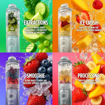 Ninja blender for smoothies, extractions, ice crush, and food processing with fresh fruits and veggies