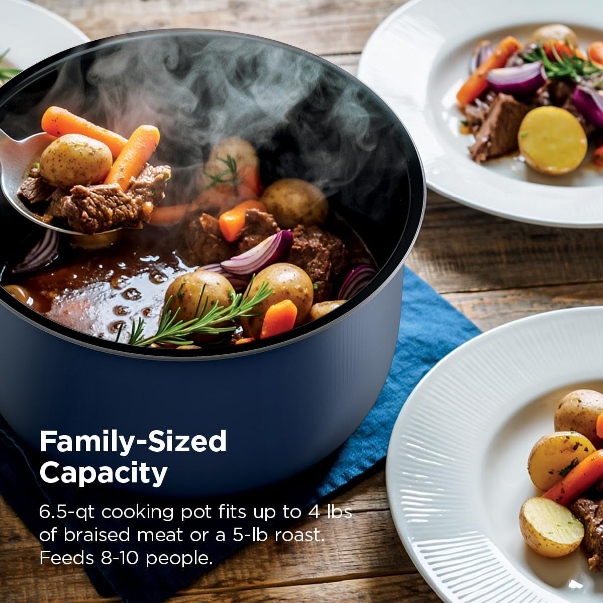 Hyperheat 9-In-1 6.5-Qt Pressure Cooker | Steams, Slow Cooks, Sears, Sautés, Sous Vide, Yogurt & More | with Simpliserve Pot | Powerful 1200-Watt | Blue Macaron | PC201