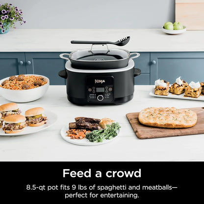 ® 12-In-1 Possiblecooker™ plus | 8.5-Qt - Sous Vide & Proof Multi-Cooker | Slow Cooker, Dutch Oven & More | Glass Lid & Integrated Spoon | Nonstick | Oven Safe Pot to 500°F | Black | MC1010
