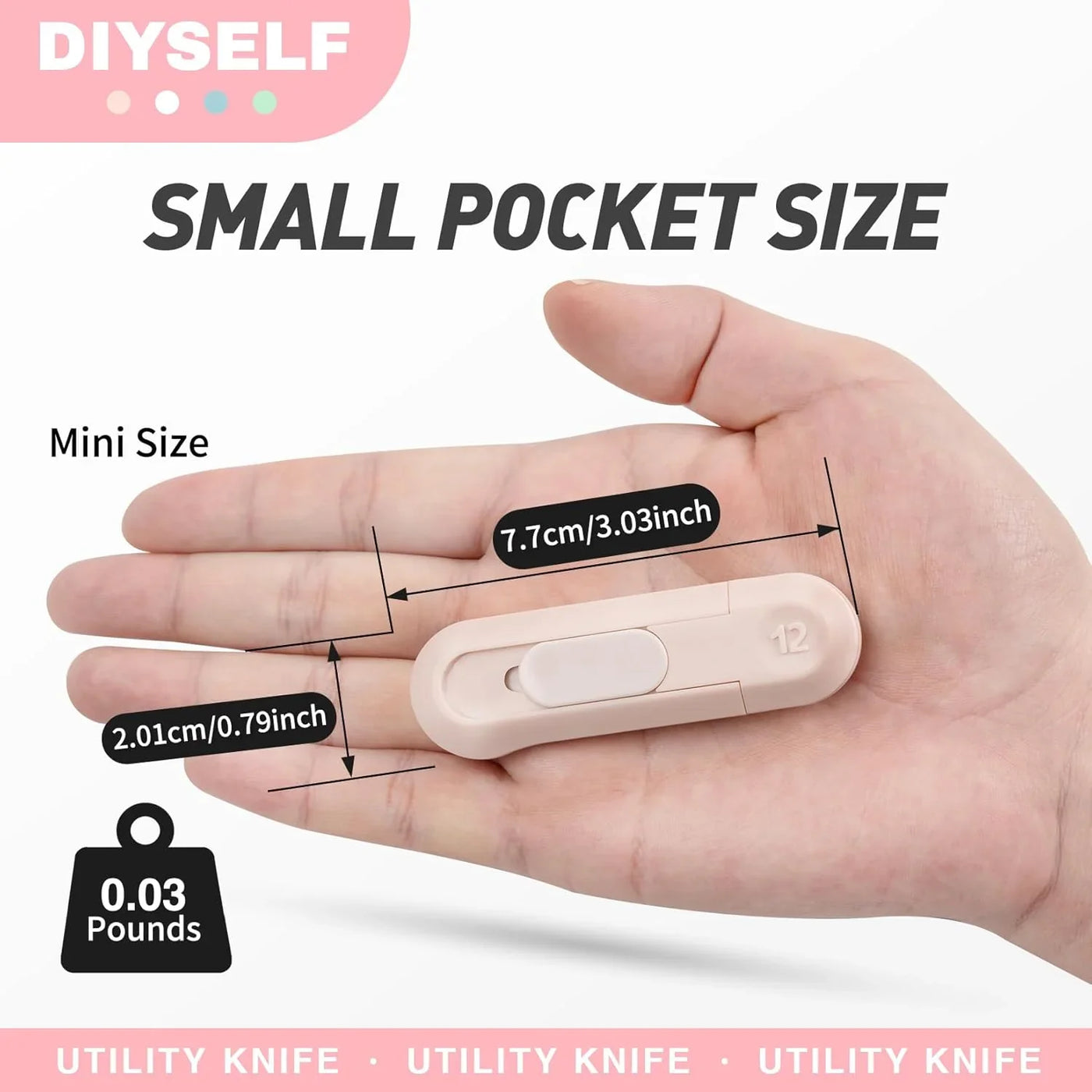 8 Pack Box Cutter, Box Cutter Retractable Letter Opener, Cute Utility Knife Exacto Knife for School, Razor Knife for Crafts, Paper, Packages, Small Box Cutters Bulk for Women Girls