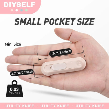 8 Pack Box Cutter, Box Cutter Retractable Letter Opener, Cute Utility Knife Exacto Knife for School, Razor Knife for Crafts, Paper, Packages, Small Box Cutters Bulk for Women Girls