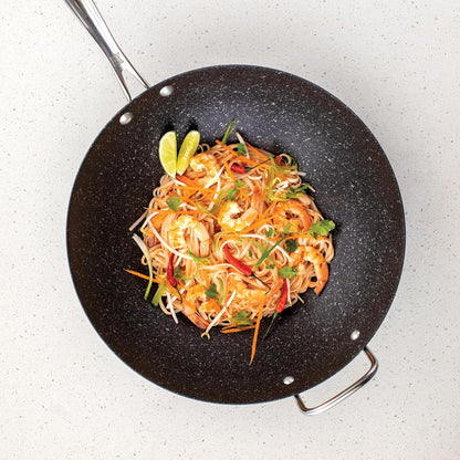 Basalt Aluminized Steel Spun Wok, 14-Inch, Ceramic Coating