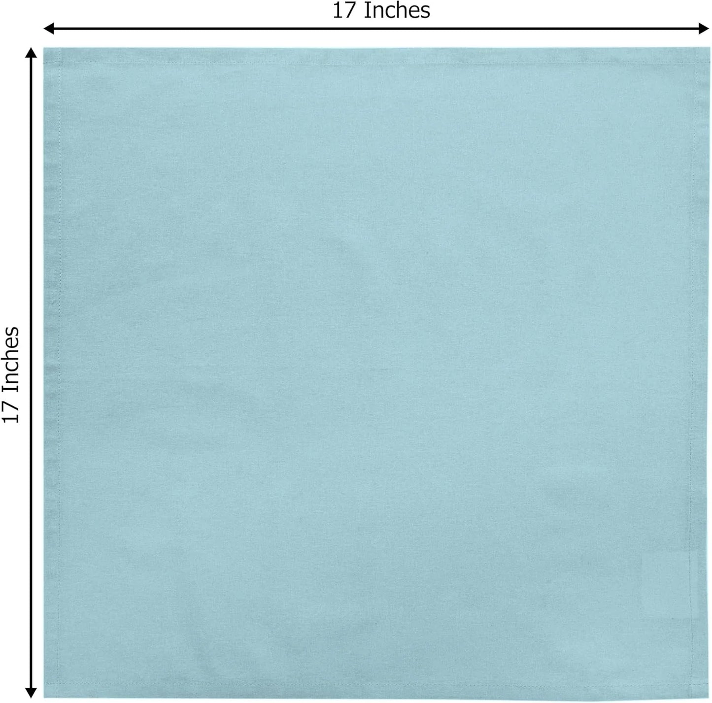 Easter Cloth Napkins - Set of 8 Soft 100% Cotton Napkins - Reusable Lunch Brunch Dinner Napkins - Spring Summer Table Decor - Machine Washable - 17 X 17 Inches - Serenity Blue