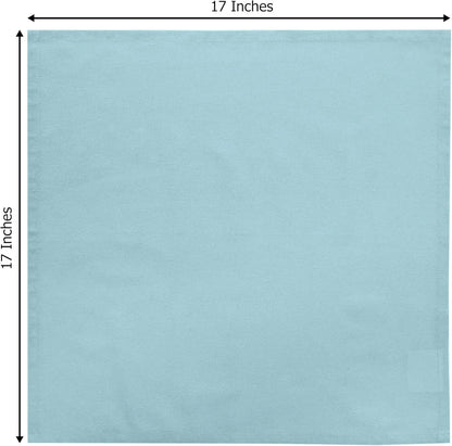 Easter Cloth Napkins - Set of 8 Soft 100% Cotton Napkins - Reusable Lunch Brunch Dinner Napkins - Spring Summer Table Decor - Machine Washable - 17 X 17 Inches - Serenity Blue