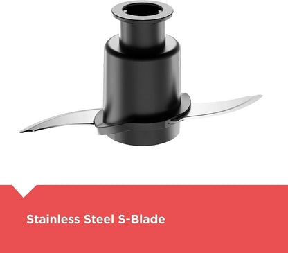 3-In-1 Easy Assembly 8-Cup Food Processor, Stainless Steel S-Blade, Easy-Clean, Touchpad Controls Black