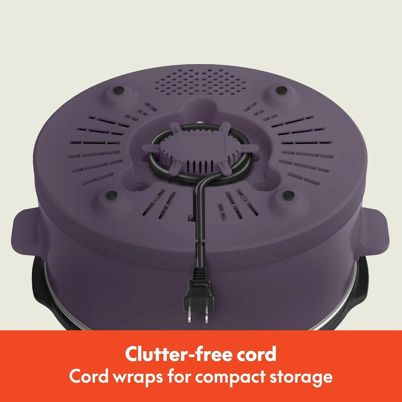 6.0 Qt Programmable Slow Cooker, Ceramic Nonstick Coating, Adjustable Temperature & Cooking Times, Dishwasher Safe Stoneware Pot & Tempered Glass Lid, Tangle Free Cord Wrap, Plum