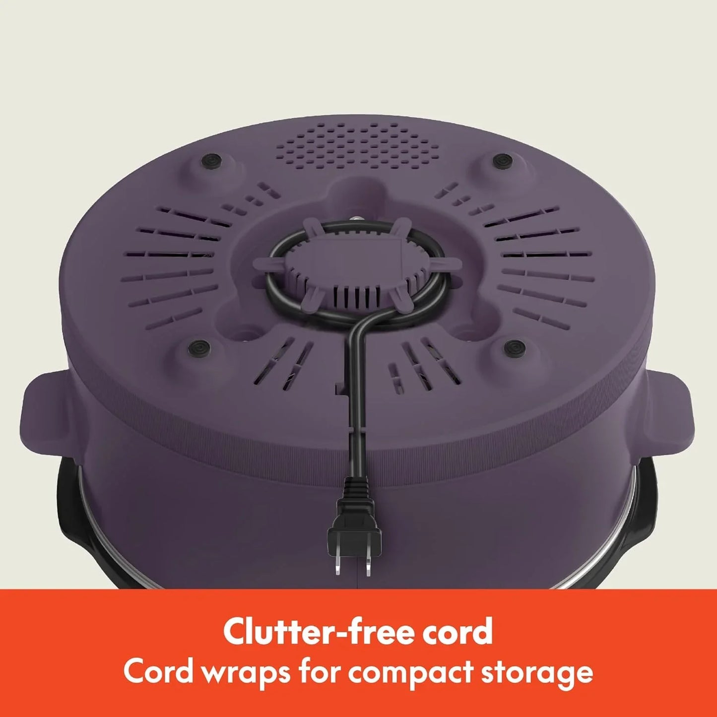 6.0 Qt Programmable Slow Cooker, Ceramic Nonstick Coating, Adjustable Temperature & Cooking Times, Dishwasher Safe Stoneware Pot & Tempered Glass Lid, Tangle Free Cord Wrap, Plum