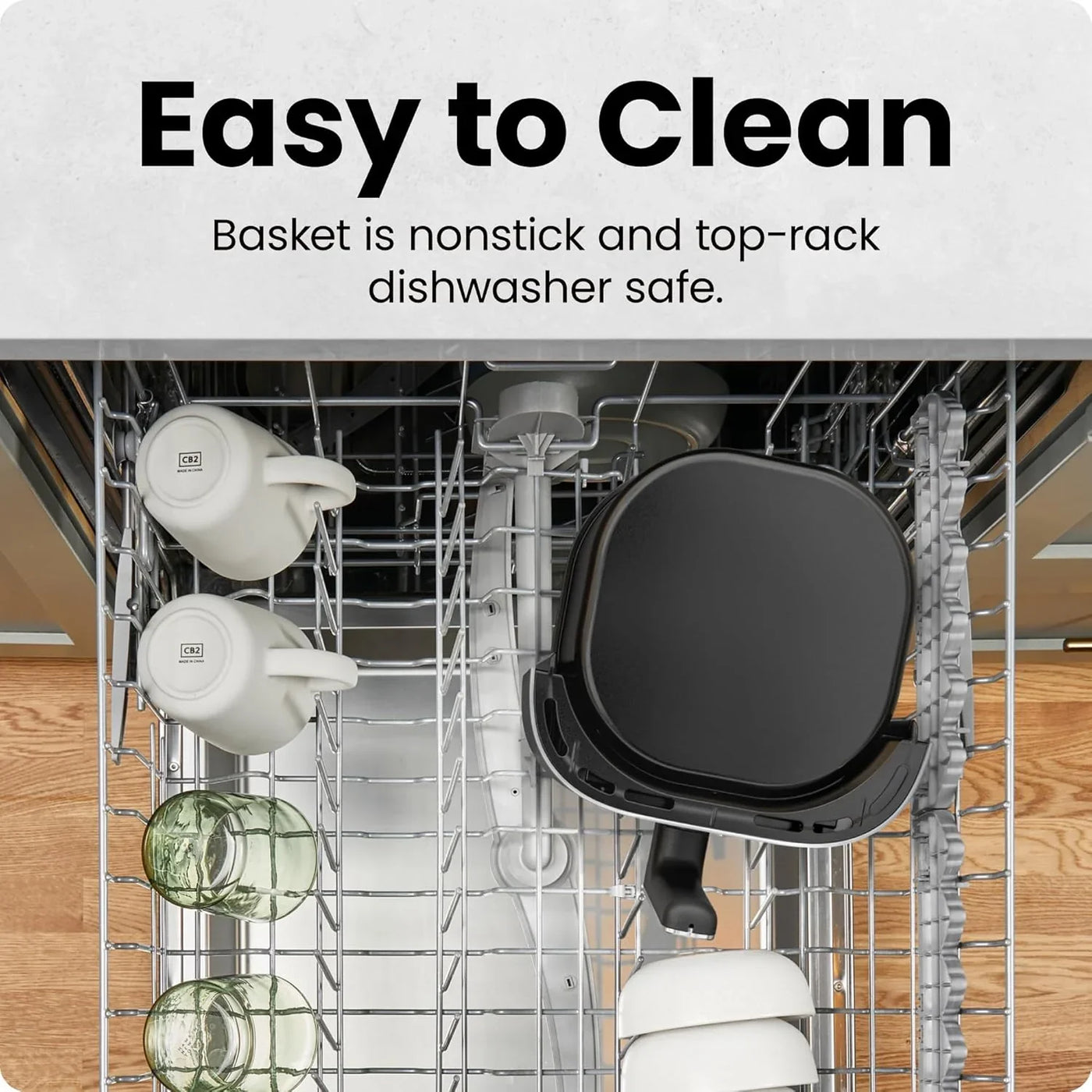 Air Fryer – 4 QT Compact Airfryer for Quick & Easy Meals in Minutes, Features Hi-Fry Technology for Extra Crisp, Touchscreen Controls with 4 Presets, Nonstick & Dishwasher Safe Basket - Black