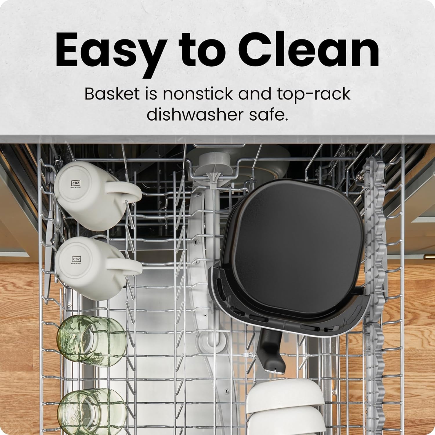 Air Fryer – 4 QT Compact Airfryer for Quick & Easy Meals in Minutes, Features Hi-Fry Technology for Extra Crisp, Touchscreen Controls with 4 Presets, Nonstick & Dishwasher Safe Basket - Black