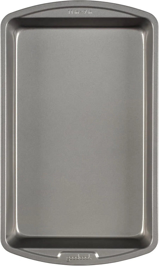 11 X 7 in Nonstick Steel Cake Baking Pan, Brownies, Biscuits, and Cake, Gray
