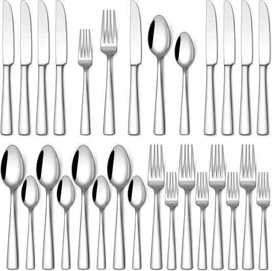 20 Piece Silverware Set, Food-Grade Stainless Steel Flatware Sets for 4 Mirror Polished Cutlery Utensil Sets Include Dinner Knives Spoons and Forks Set Dishwasher Safe for Home Restaurant