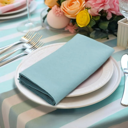 Easter Cloth Napkins - Set of 8 Soft 100% Cotton Napkins - Reusable Lunch Brunch Dinner Napkins - Spring Summer Table Decor - Machine Washable - 17 X 17 Inches - Serenity Blue