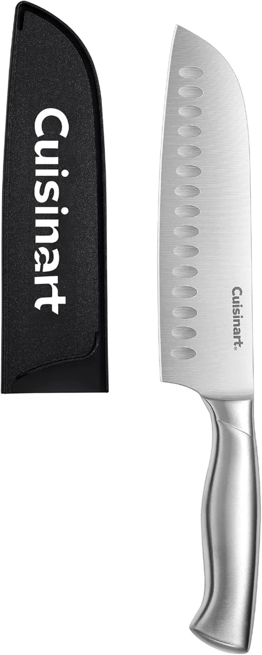 7" Stainless Steel Santoku Knife with Blade Guard