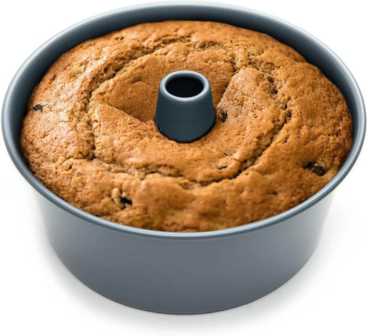 Non-Stick Angel Food Cake Pan with Removable Bottom, 10 X 10 X 4.5 Inches, Metallic