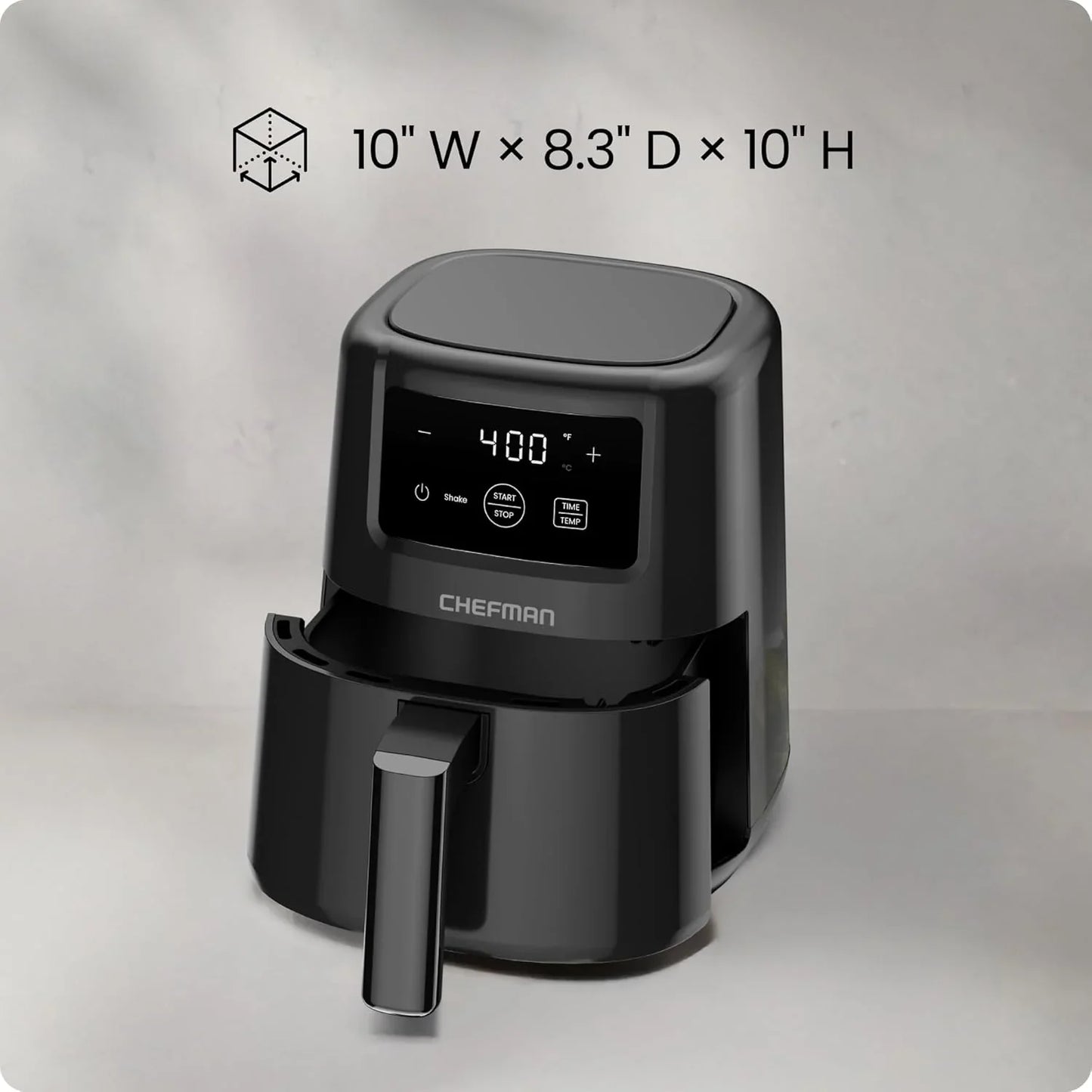 2 Qt Mini Air Fryer – Digital Space-Saving Compact Air Fryer with Nonstick and Dishwasher Safe Basket, Quick & Easy Meals in Minutes, Features Digital Timer and Shake Reminder – Black