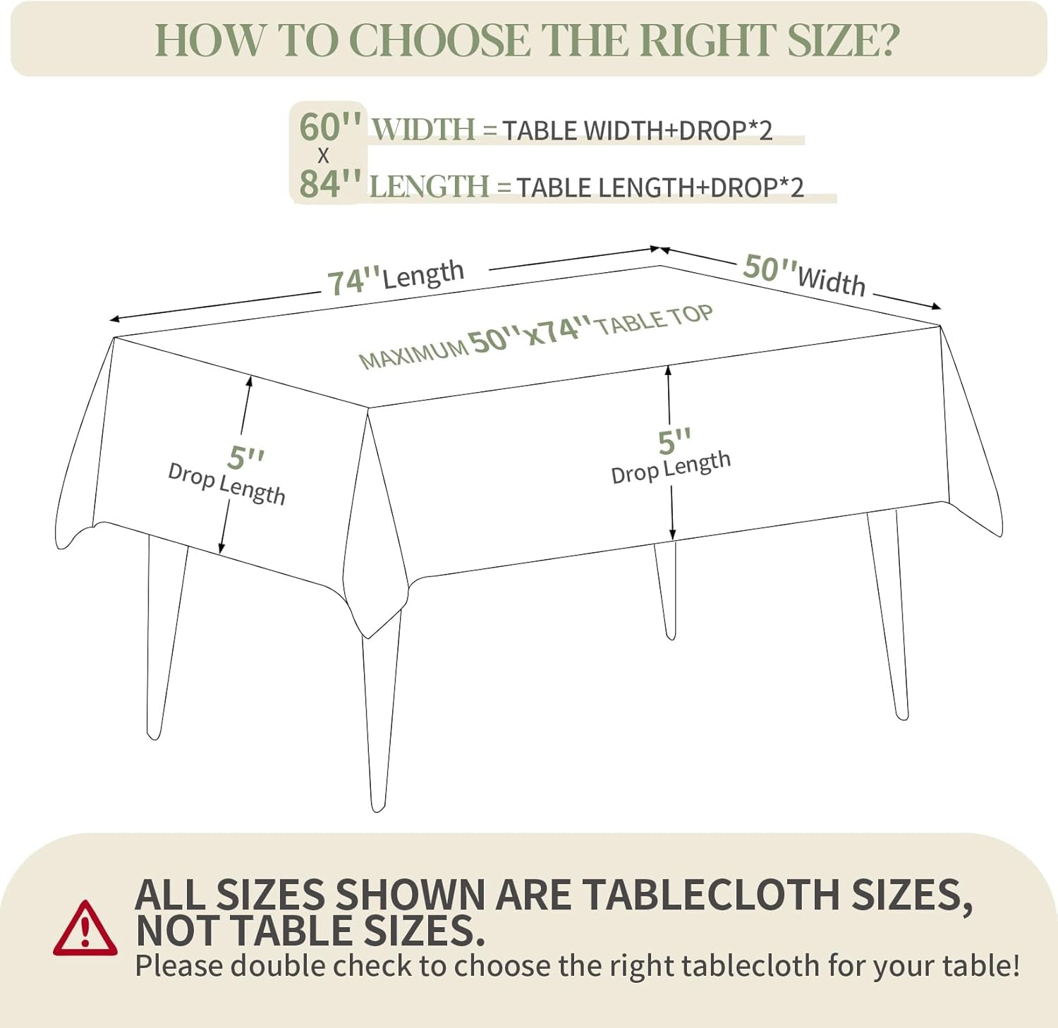 Table Cloth White 60X84 Inch Tablecloth for 6 Foot Rectangle Tables Outdoor Washable Wrinkle Free and Spillproof Polyester Tablecloth for Festival Camping Picnic Party Cover