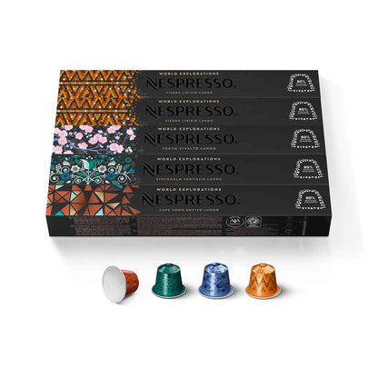 Capsules Original Line, Morning Lungo Blends Variety Pack, Mild to Medium to Dark Roast Coffee, 50-Count Coffee Pods