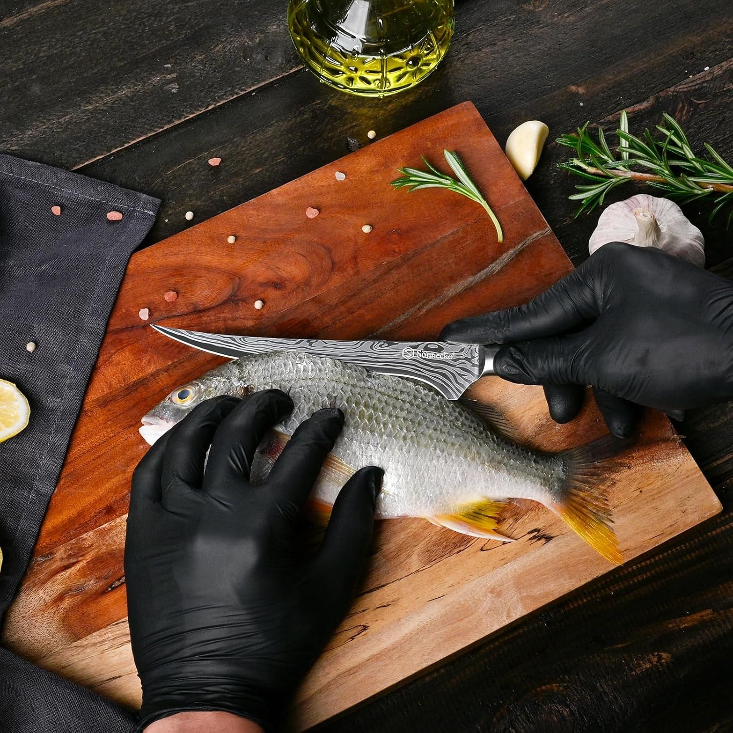 Boning Knife with Pakkawood Handle,6 Inch High Carbon German Stainless Steel Fillet Knife for Meat and Poultry