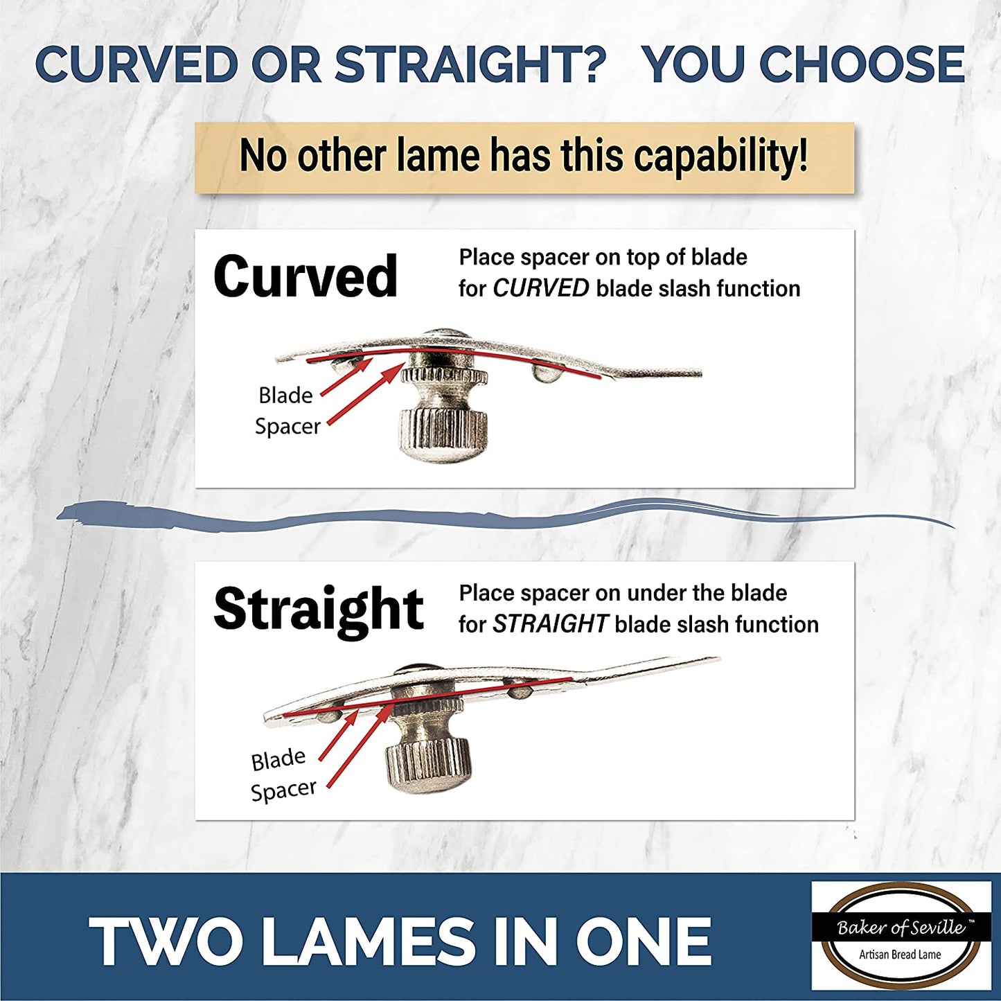 Bread Lame – Now with 6 Included Blades. Change from Straight or Curved Blade Lame in Seconds with the Patented Design. Built for Professional and Serious Bakers.