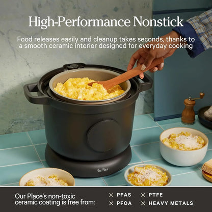 Dream Cooker | 6 Qt Ceramic Nonstick Multicooker & Pressure Cooker with Touchscreen Controls & Auto Steam Release | 4 Modes: Pressure Cook, Sauté/Sear, Slow Cook & Warm | Char