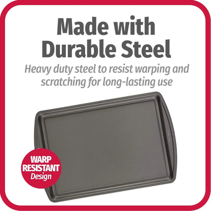 Everyday Nonstick Carbon Steel 13” X 9” Baking Sheet Set, 3 Pack – Standard-Sized Carbon Steel Cooking Pans, Bakeware Set, Cookie Sheets for Baking, Oven Pan Set