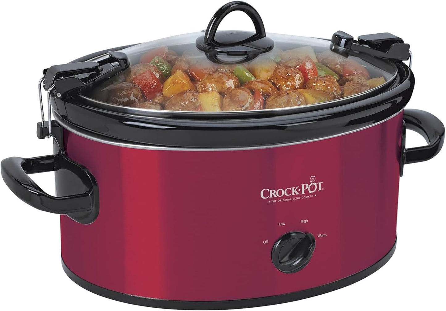 6-Quart Cook & Carry Oval Manual Portable Slow Cooker, Red - SCCPVL600-R