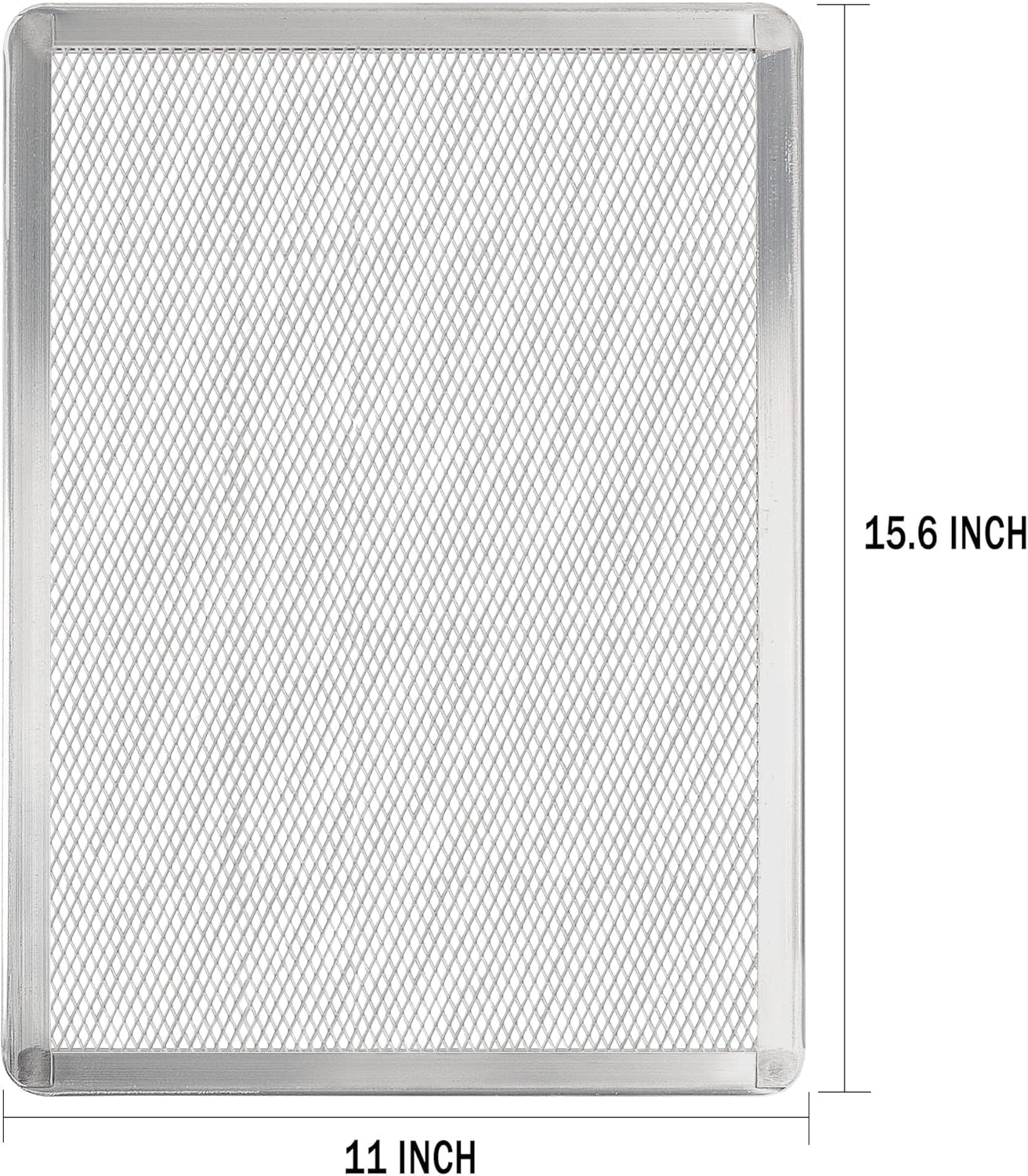 Pizza Screen 11 X 16 Inch 2 Pack Rectangular Aluminum Pizza Pan Restaurant-Grade Flatbread Screen Pizza Crisper Pan,Oven-Safe