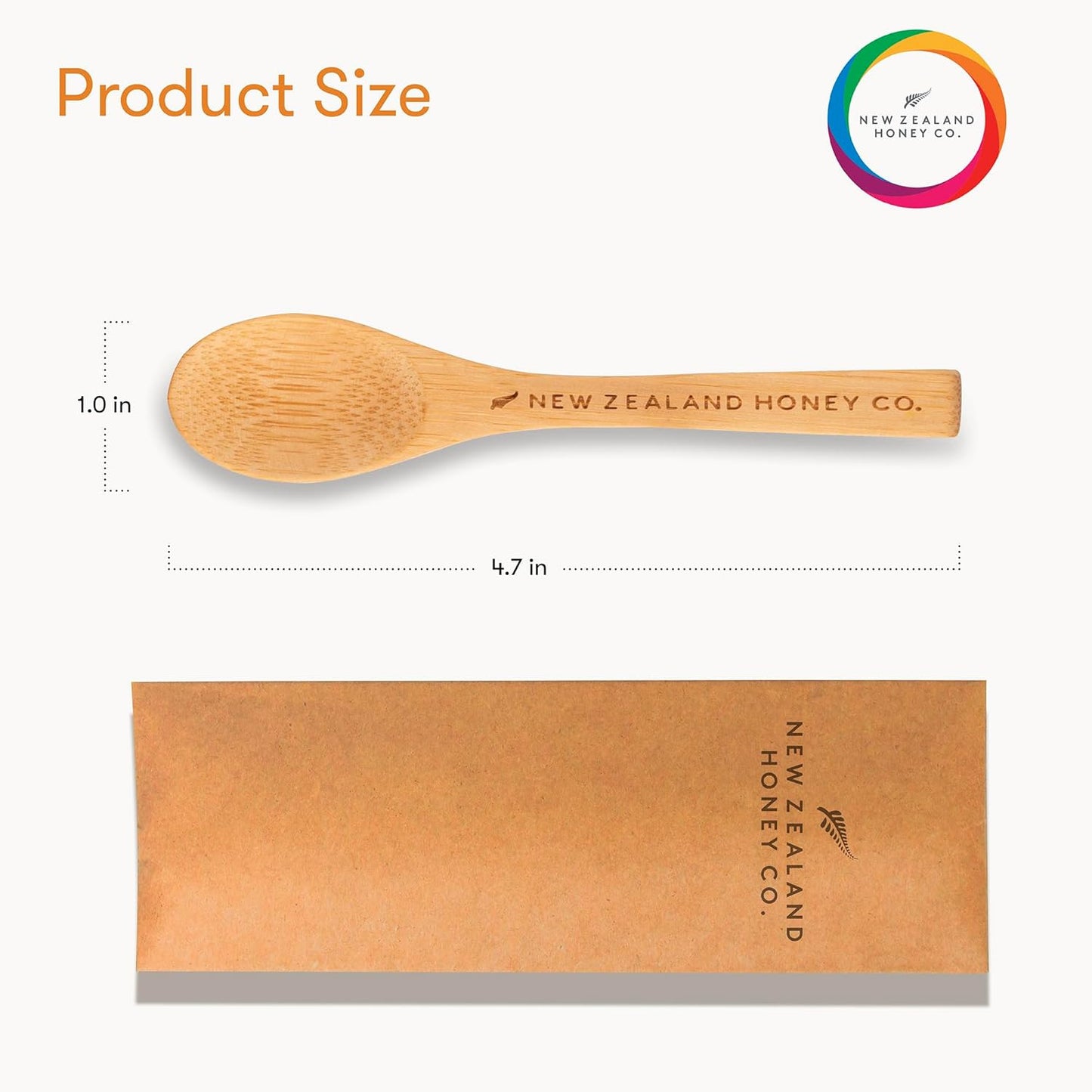 . Manuka Honey Bamboo Spoon 4.7" (12Cm)